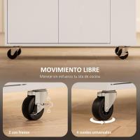 Cocina Móvil con Ruedas Carrito de Cocina de 2 Puertas Estante Ajustable de 3 Niveles - details 4