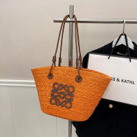 Bolso de paja tejido de gran capacidad, bolso de mano hecho a mano, bolso de estilo festivo, bolso de hombro - details 14