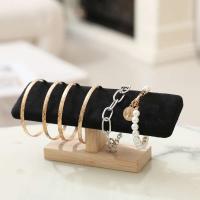 Soporte de Almacenamiento de Joyería de Cuero PU en Forma de T Base de Madera - details 18