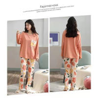 Nuevo Conjunto De Pijamas Para Mujer Con Estilo De Primavera Y Otoño Manga Larga Talla Grande Pijama De Invierno De Poliéster - details 8