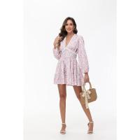 Vestido corto de encaje con cuello en V estampado de temperamento dulce nuevo de primavera para mujer - details 25