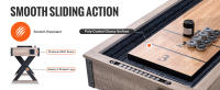 SucceBuy Mesa de Shuffleboard, 9 pies con luz LED, Sala de juegos familiar, Combo 2 en 1 de Shuffleboard y Bolos, Resistente a los arañazos, Patas, 8 Discos, Juego de Bolos, Cera, Cepillo - details 3