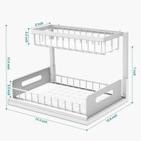 Organizador de 2 niveles, cajón extraíble, estante multiusos para baño, cocina, estante de almacenamiento debajo del fregadero - details 4
