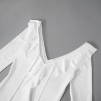 Vestido D24DS372 para mujer con volantes, cuello puntiagudo, tirantes y mangas acampanadas - details 10