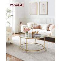 Mesa de Café Redonda de Cristal Marco de Acero, Elegante para Tu Sala Vidrio Templado, Negro LGT021B01 84D x 84W x 45.5H cm - details 4