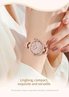 Relojes de lujo premium Hannah Martin de la mejor marca para mujer, malla de acero inoxidable con reloj de oro rosa blanco, relojes originales con movimiento de cuarzo japonés - details 2