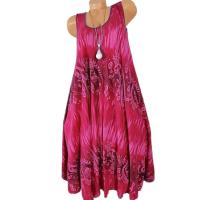 Vestido sin mangas holgado de verano para mujer, sin mangas, con cuello redondo y encaje estampado ral elegante - details 8