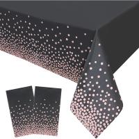 Mantel desechable de plástico, cubierta rectangular para mesa de fiesta, azul, dorado, impermeable, suministros de Decoración de cumpleaños y boda - details 2