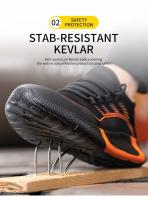 Zapatos de trabajo ligeros y transpirables para hombre, cómodos zapatos de seguridad suaves, zapatos de seguridad estándar europeo, zapatos deportivos con punta de acero - details 4