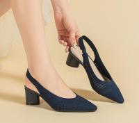Sandalias de cuña transpirables de punto elegantes para mujer - details 3