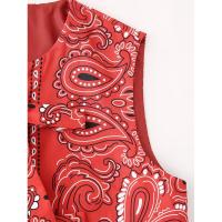 BUNO-2025 mujeres estilo nacional anacardos estampado arco atado chaleco corto chaqueta señoras Retro Casual Cardigan chaleco Top - details 5
