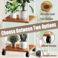 Estantería de Madera para Plantas de 5 Niveles con Ruedas Opcionales Soporte para Plantas, Banco de Flores, Escaleras para Plantas Para Interior, Jardín, Balcón, Decoración - details 2