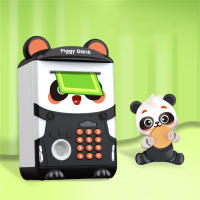 Hucha de Panda de dibujos animados para niños, caja de dinero linda, ahorro de dinero en efectivo, moneda, contraseña, huella digital, cajero automático, juguete educativo para niños, regalo - details 8