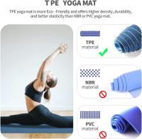 Estera de yoga Gruesa antideslizante Estera de yoga para Mujeres Hombres Estera de ejercicio para gimnasio en casa con TPE Foreign de entrenamiento Ecológico para yoga Meditación Pilates 183x61x0,6 cm - details 2