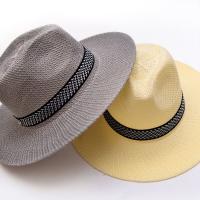 Sombrero de paja para hombre de mediana edad, gorra de cubo, estilo bohemio, Color sólido, Panamá - details 2