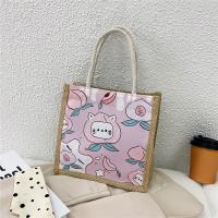 Pequeña bolsa de lino de gran capacidad fresca 2025 nueva bolsa de mano simple estudiante de dibujos animados bolsa de lona - details 7