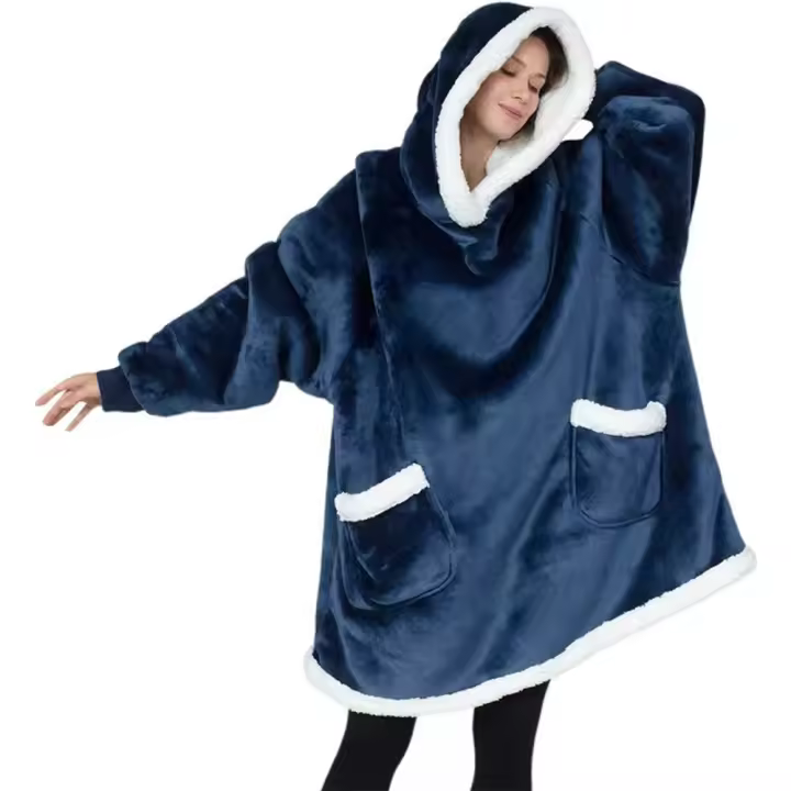 Manta con Capucha para hombre, mujer y adolescente, Sudadera Suave y Cómoda con Capucha - 1