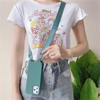 Funda de silicona mate con cordón y correa para collar cruzado para iPhone 16 15 14 Pro Max 11 12 13 XR X XS 6 7 8 Plus SE cubierta a prueba de golpes - details 3