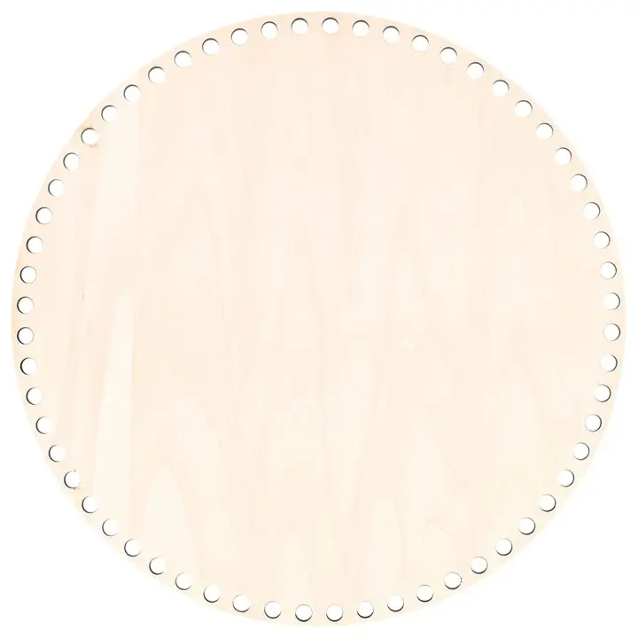 Fondo de cesta de madera Natural con agujero, Base de madera en blanco circular para tejer DIY, bolsa de ganchillo, moldeador de fondo artesanal, 30cm - 1