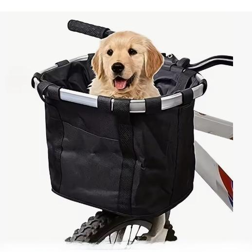 Cesta delantera para bicicleta, bolsa de transporte para perros pequeños y mascotas, tubo de manillar de ciclismo MTB desmontabl