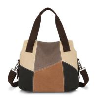 Moda bolso de las mujeres, la colisión bolsa de lona, de gran capacidad, retro, empalme bolsa de tela, nuevo bolso de hombro - details 4
