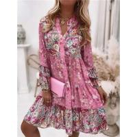 Vestidos sueltos de verano con estampado para mujer, vestido bohemio con cuello en V y fiesta en la playa, bata para mujer - details 0