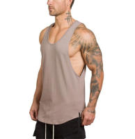 Muscle Stringer Tank Top Men Bodybuilding Clothing Fitness Mens Sleeveless gyms Vests Cotton Singlets Muscle Tops - details 4