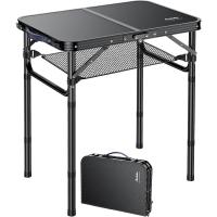 Mesa de Camping Plegable Anbte Longitud Ajustable Impermeable Negro Ideal para BBQ en la Playa - details 0