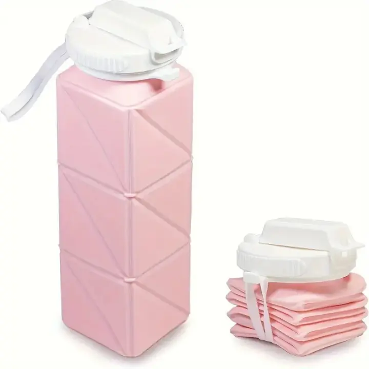 Botella de Agua Plegable de Silicona Premium Ligera y Portátil para Gym, Senderismo y Camping 620ml - 1