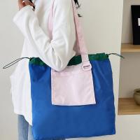 Bolso de compras plegable de color, bolso de bolsillo respetuoso con el medio ambiente de gran capacidad, bolso de mano con cordón impermeable reutilizable para niñas - details 6