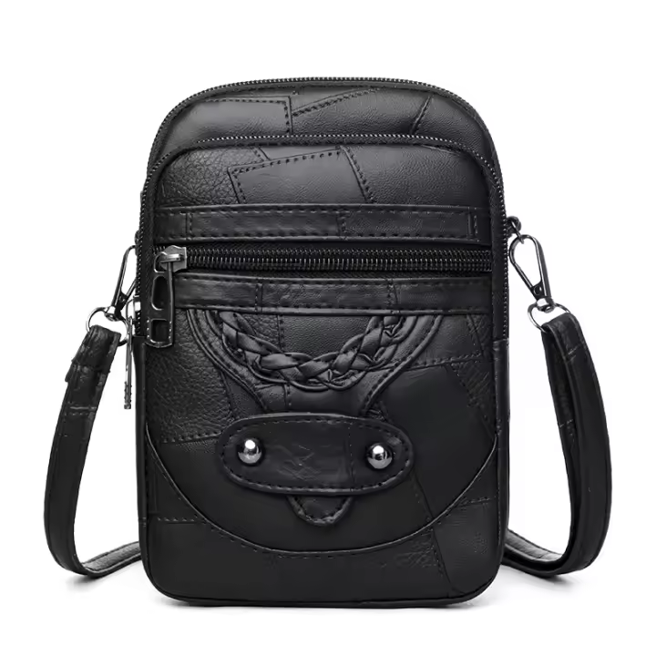 Bolso cruzado para mujer, bolso de hombro con nueva textura, bolso para teléfono móvil, bolso pequeño retro de cuero suave y elegante a la moda para maduras - 1