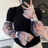Hebilla de estilo chino impresa mangas de seda de hielo Anti-UV aislamiento UV gasa protector solar manga flor protección solar - details 13