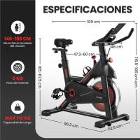 Bicicleta Estática Bicicleta de Ciclismo Interior con Pantalla LCD en Casa Estática de Profesional Volante Inercia 6 kg - details 1