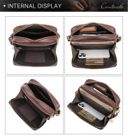 Bolsos Mini de Hombro para Hombre Retro de Cuero Genuino Bolsos Bandolera Casuales Bolsos de Mano Pequeños Vintage Material de Lining Poliéster Temporada Primavera/Verano - details 11