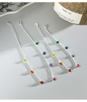 Tobillera de diseño de primavera y verano de plata de ley con circonita colorida, accesorios para mejores amigos de estudiantes, nuevo - details 3