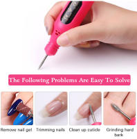 Juego de fresas de manicura hine eléctrico portátil, limas de uñas, brocas, removedor de esmalte de Gel, herramientas - details 9