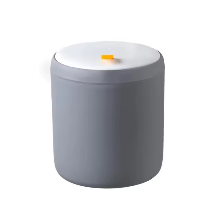 Cubo de basura de plástico Tipo de impresora, Papelera portátil antiolor con tapa, Color de contraste, Mini cesta de escritorio/escritorio - 1