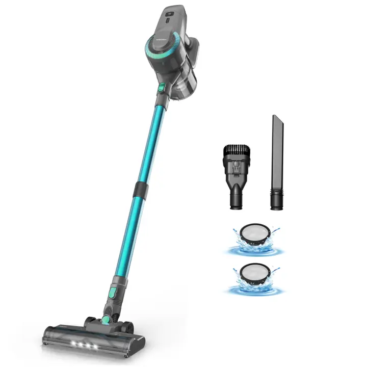Aspiradora vertical inalámbrica YISORA N300, aspiradora de varilla ultraligera de 20Kpa para alfombras, suelos duros, coche, pelo de mascota - 1