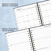 Planificador A5 2025-2026 Horarios diarios Semanal y mensual Planificador 2025-2026 Cubierta de cuero PU Calendario de bolsillo interior Cuaderno - details 3