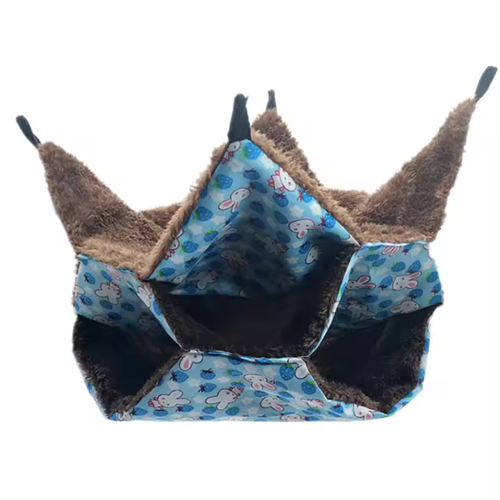 Colchón Colgante de Hamster de 3 Capas Diseño de Laberinto de Conejo Cama Cálida de Vellón para Pequeños Animales Nido de Jabalí para Invierno, Primavera y Otoño - 1