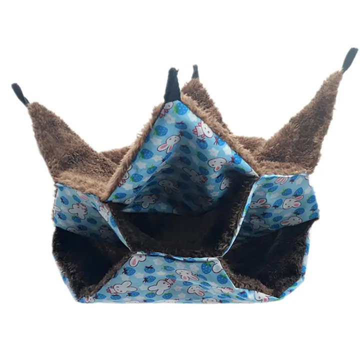 Colchón Colgante de Hamster de 3 Capas Diseño de Laberinto de Conejo Cama Cálida de Vellón para Pequeños Animales Nido de Jabalí para Invierno, Primavera y Otoño - 1