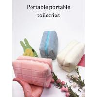Bolsa de Maquillaje de Peluche Portátil Color Sólido, Bolsa de Higiene con Cremallera, Ideal para Viajes - details 1