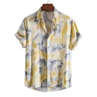 Camisa hawaiana retro con estampado floral para hombre, blusa 3D de manga corta, tops de verano, camisas de solapa urbana para playa, casual - details 9