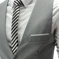 Chalecos para hombre con cuello en V, sin mangas, con botones y bolsillos, chaleco de traje a la moda. - details 16