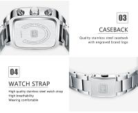 Reloj cronógrafo para hombre, luminoso, resistente al agua, reloj de cuarzo, correa de acero inoxidable, reloj de pulsera multifuncional para negocios - details 9