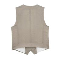 TRAFZA-Chaleco sin mangas con cuello en V para mujer, ropa de abrigo informal, Tops de algodón y lino Vintage, elegante, a la moda - details 2