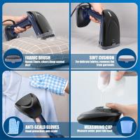 Potente vaporizador de tela de mano-1800W con placa de calentamiento de cerámica rápida, planchado 2 en 1 y eliminador de arrugas, enchufe estadounidense azul - details 6