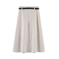 Seulish vintage faldas de lana gruesas para mujer Otoño Invierno nuevo color sólido casual cintura alta A-line faldas de mujer - details 10