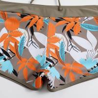 Bikini abierto con estampado de hojas retro en talla grande, conjunto de traje de baño de dos piezas con correas estables para mujer - details 34