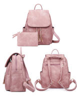 Mochila de Cuero pu para Mujer, Bolsa de viaje informal, Monedero, 2 Piezas - details 4